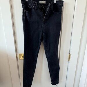 High Rise Skinny Jeans Madewell Distressed Ankle Black